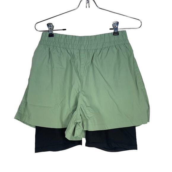 WeWoreWhat Windbreaker Nylon Biker Short Solid Fair Green Medium NWT - Picture 3 of 5
